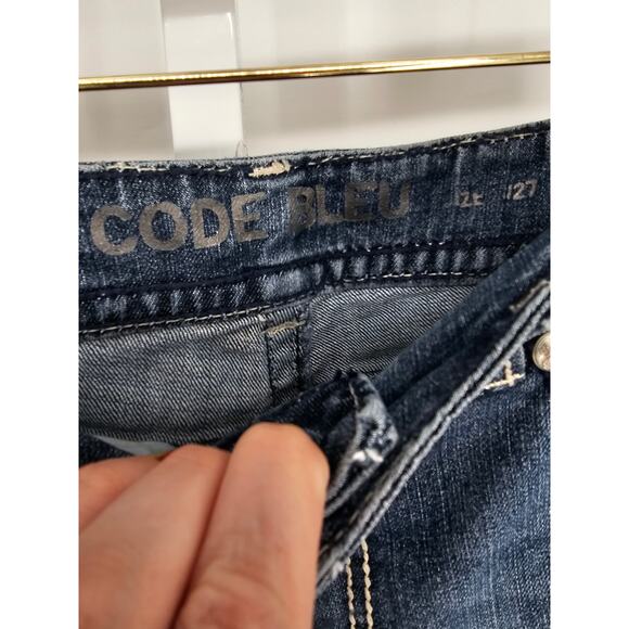 Code Blue Women's Mid Rise Skinny Embroidered Pocket Button Closer Jeans Size 27 - Picture 3 of 6